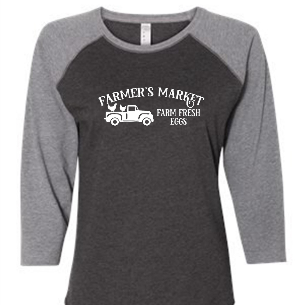 Raglan style, baseball tee